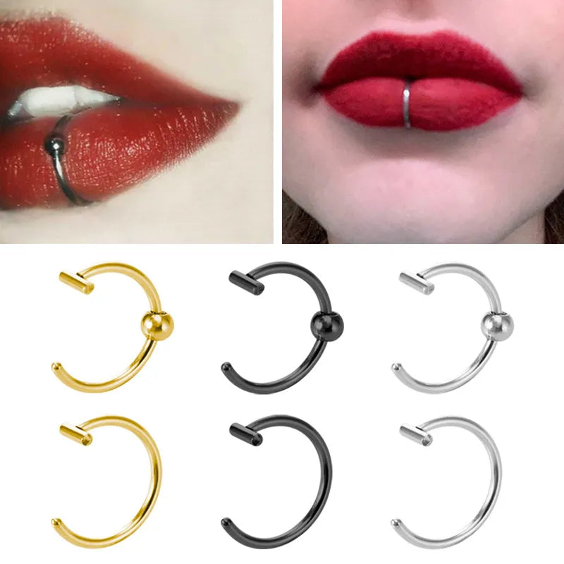 Anillos para labio, nariz y tabique de acero inoxidable