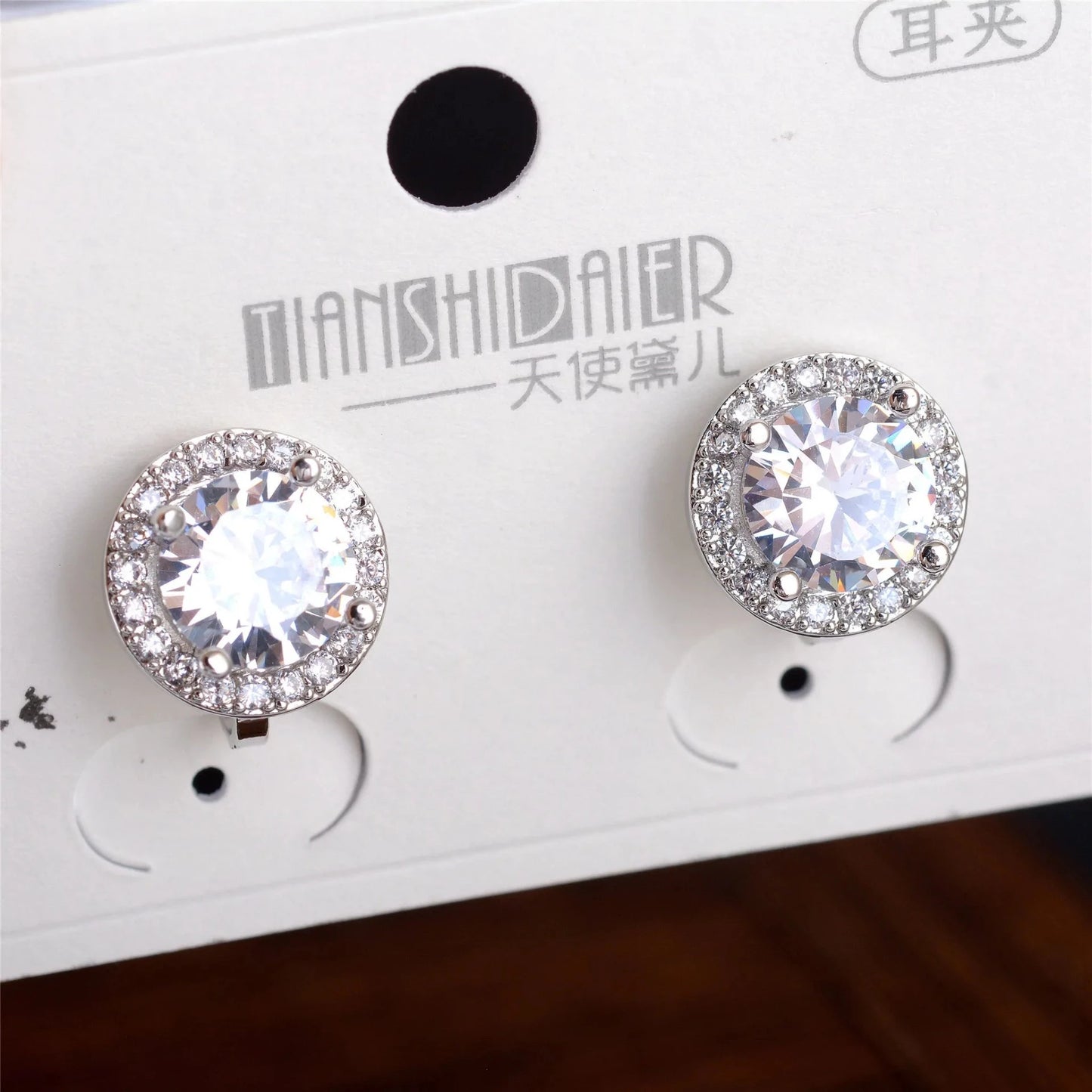 Cubic Zirconia Crystal Clip-ons