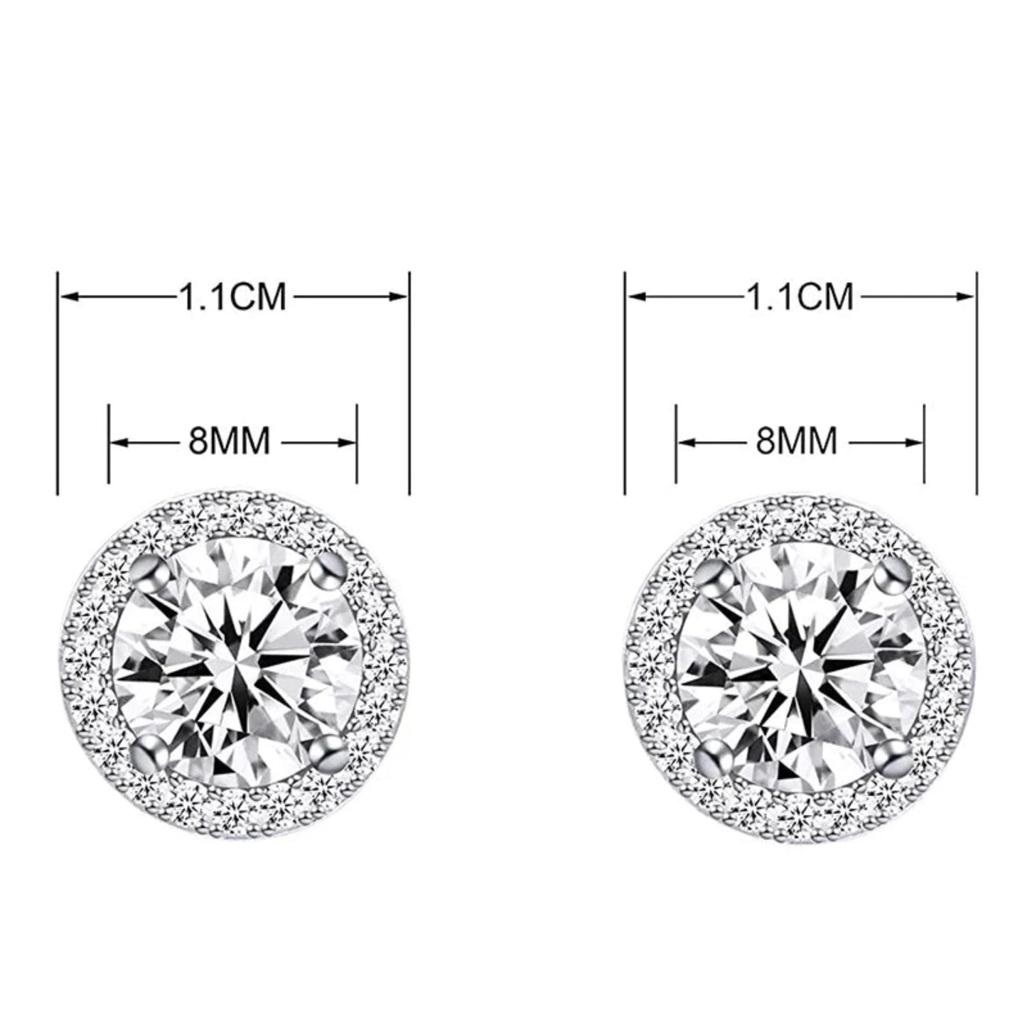 Cubic Zirconia Crystal Clip-ons