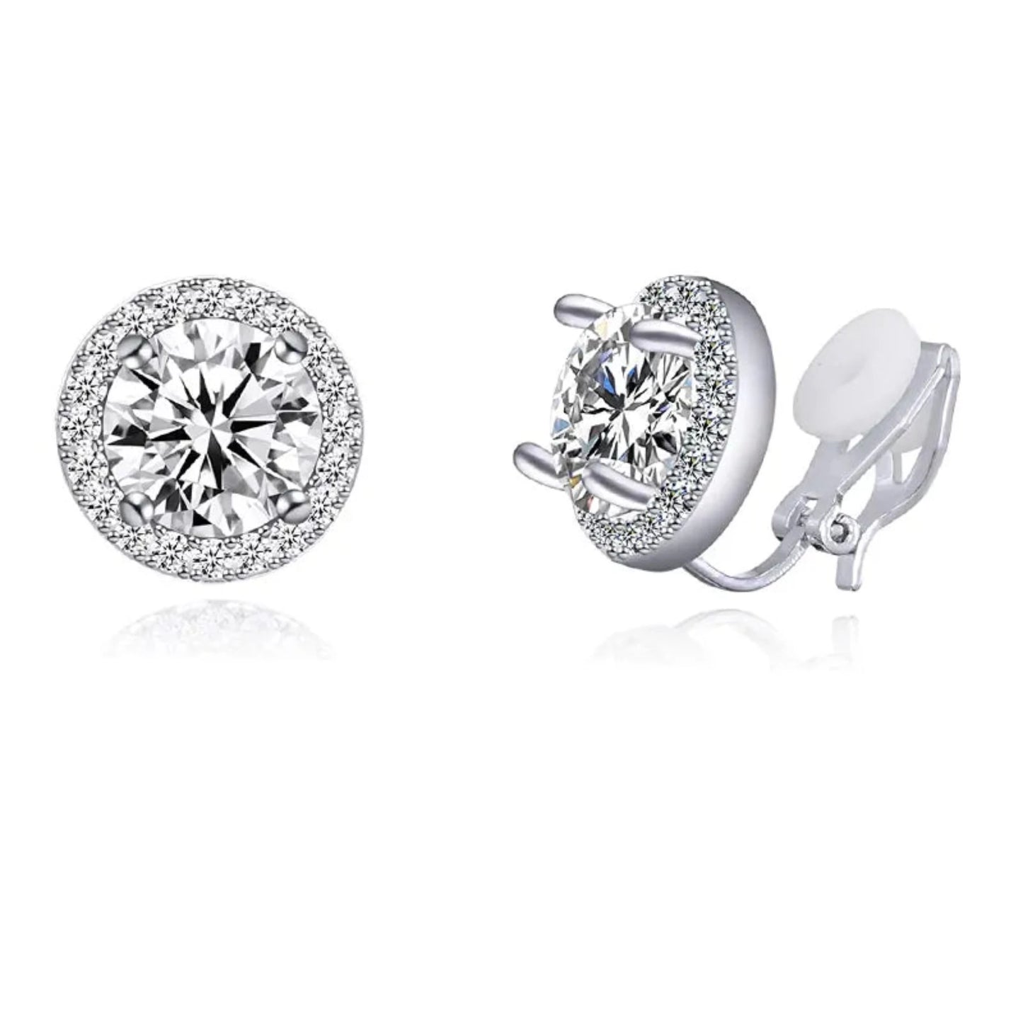 Cubic Zirconia Crystal Clip-ons