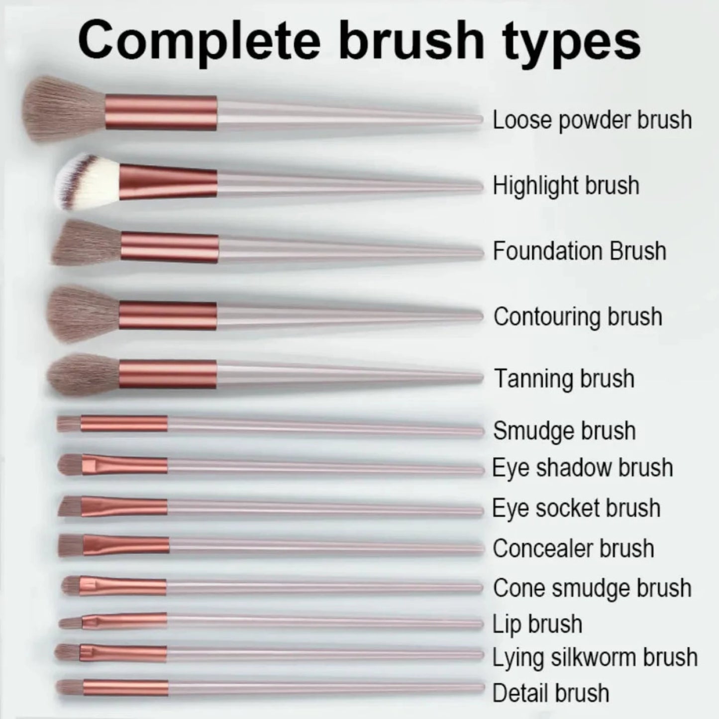 Juego de brochas de maquillaje de lujo de 13 piezas