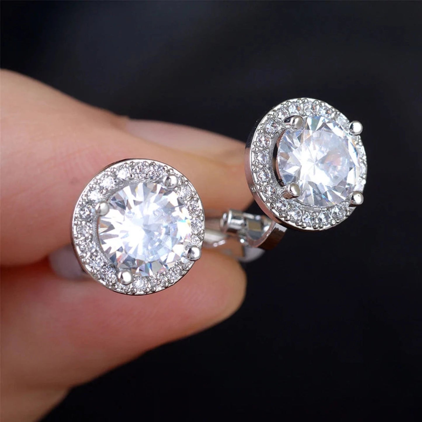Cubic Zirconia Crystal Clip-ons