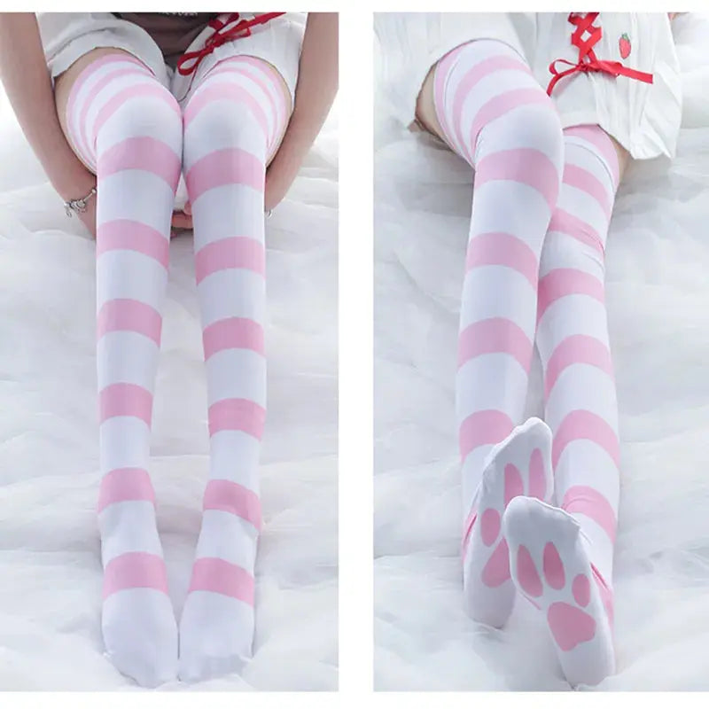 Thin Polyester Cat Paw Stockings