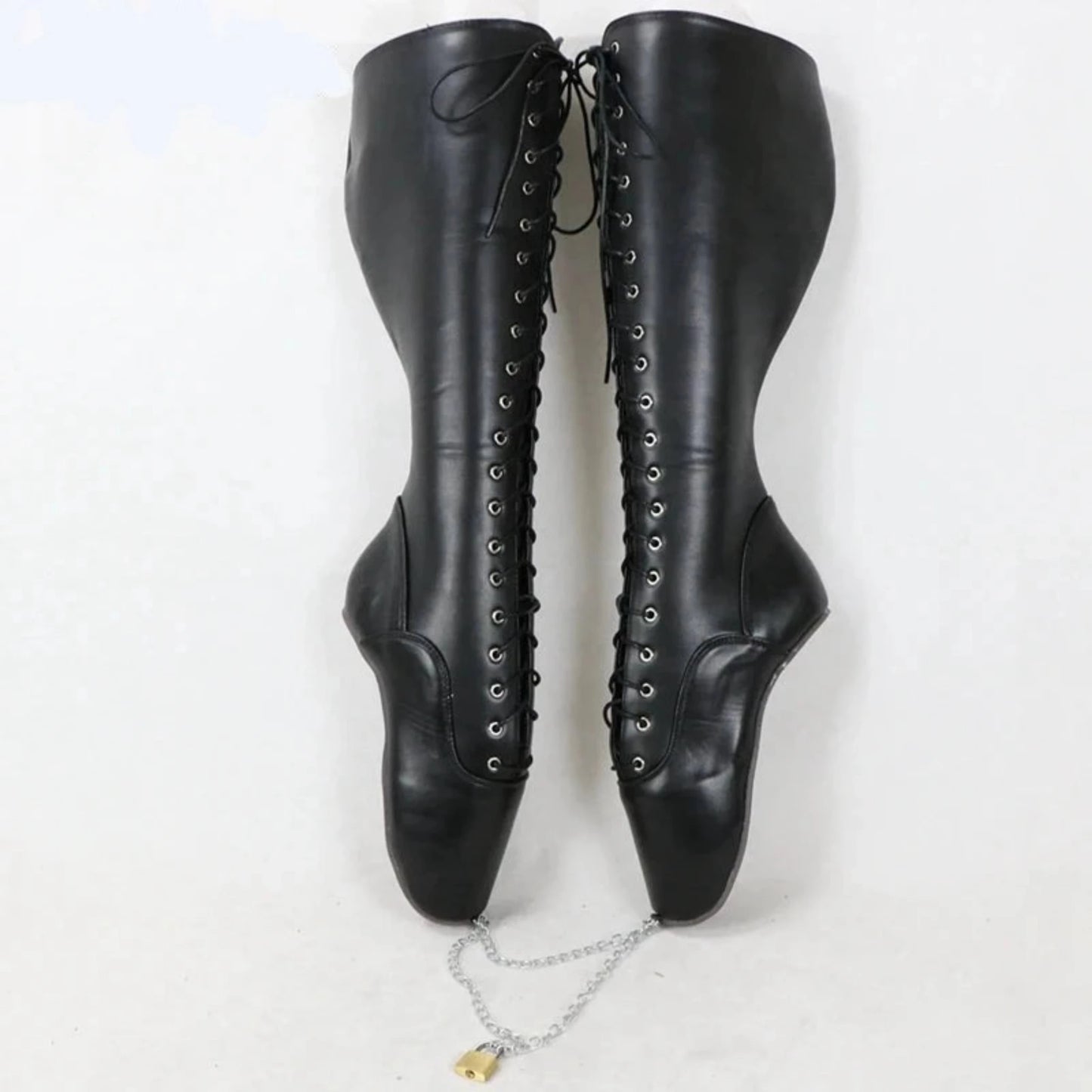 Zapato de ballet sin tacón con botas de cadena con cierre