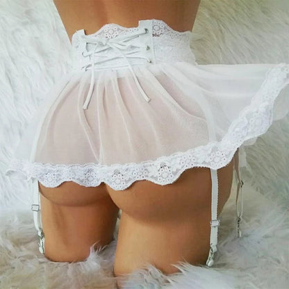 Transparent Chiffon High Waist Skirt