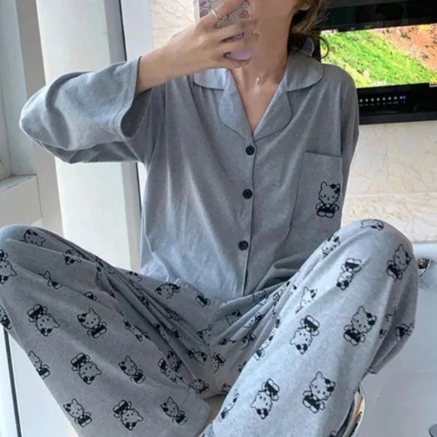 Hello Kitty Long Sleeve Trouser Pajamas