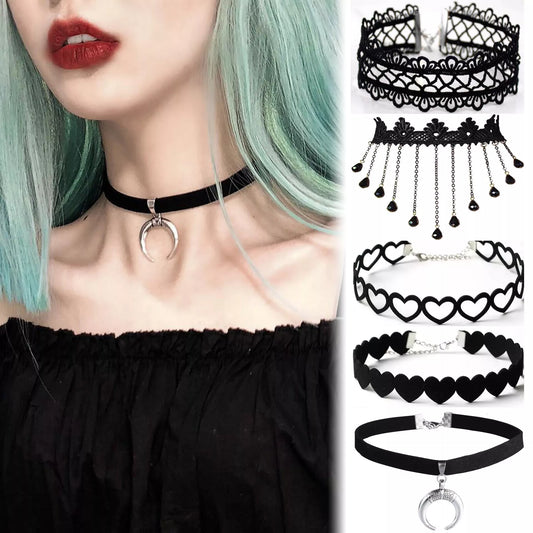 Velvet Lace Choker Necklace Pendants