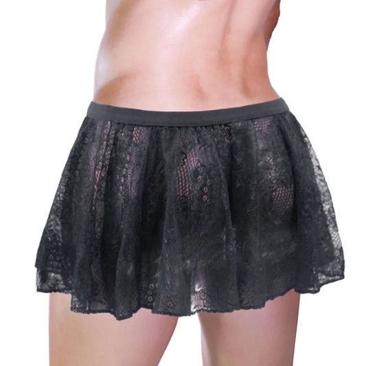 Pleated Lace Lingerie Panty Skirt