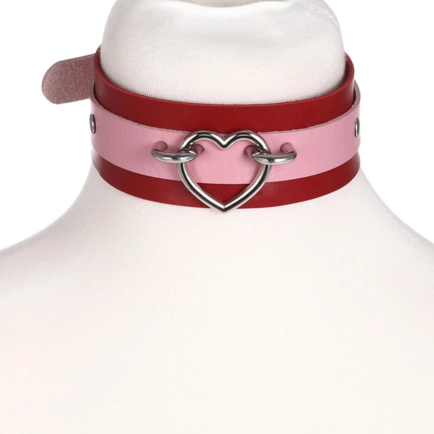 Two Tone Heart Choker Necklace