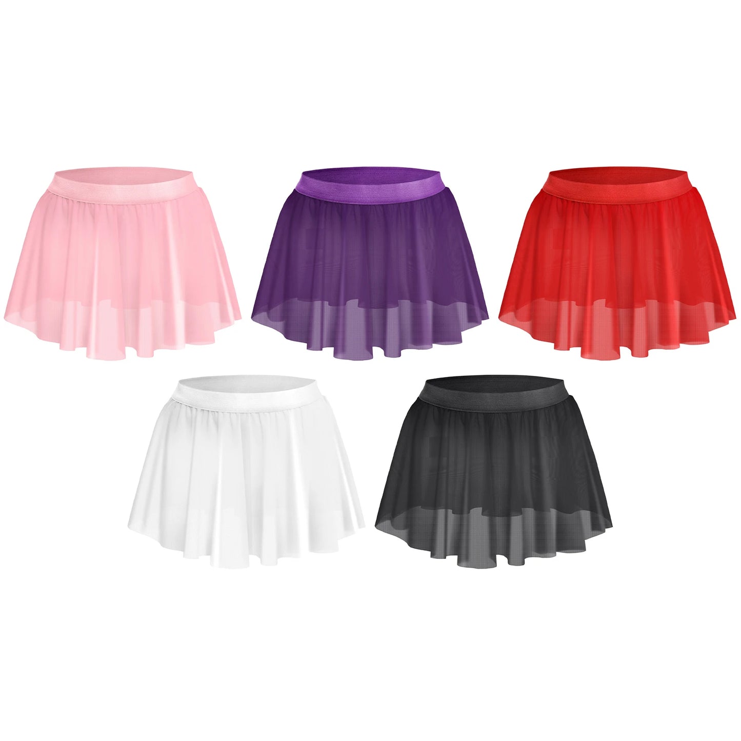Sheer Mesh Ruffled Miniskirt