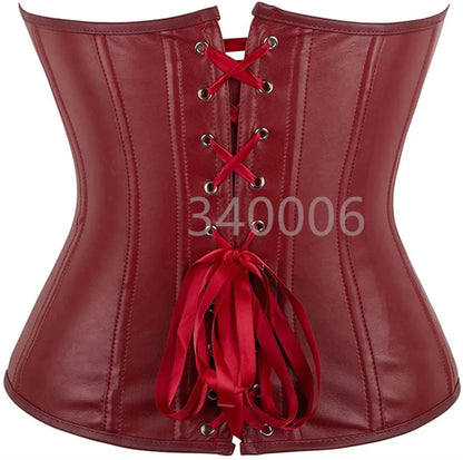 Faux Leather Corsets with Zipper